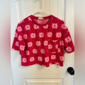 Boutique flower shortsleeve shirt